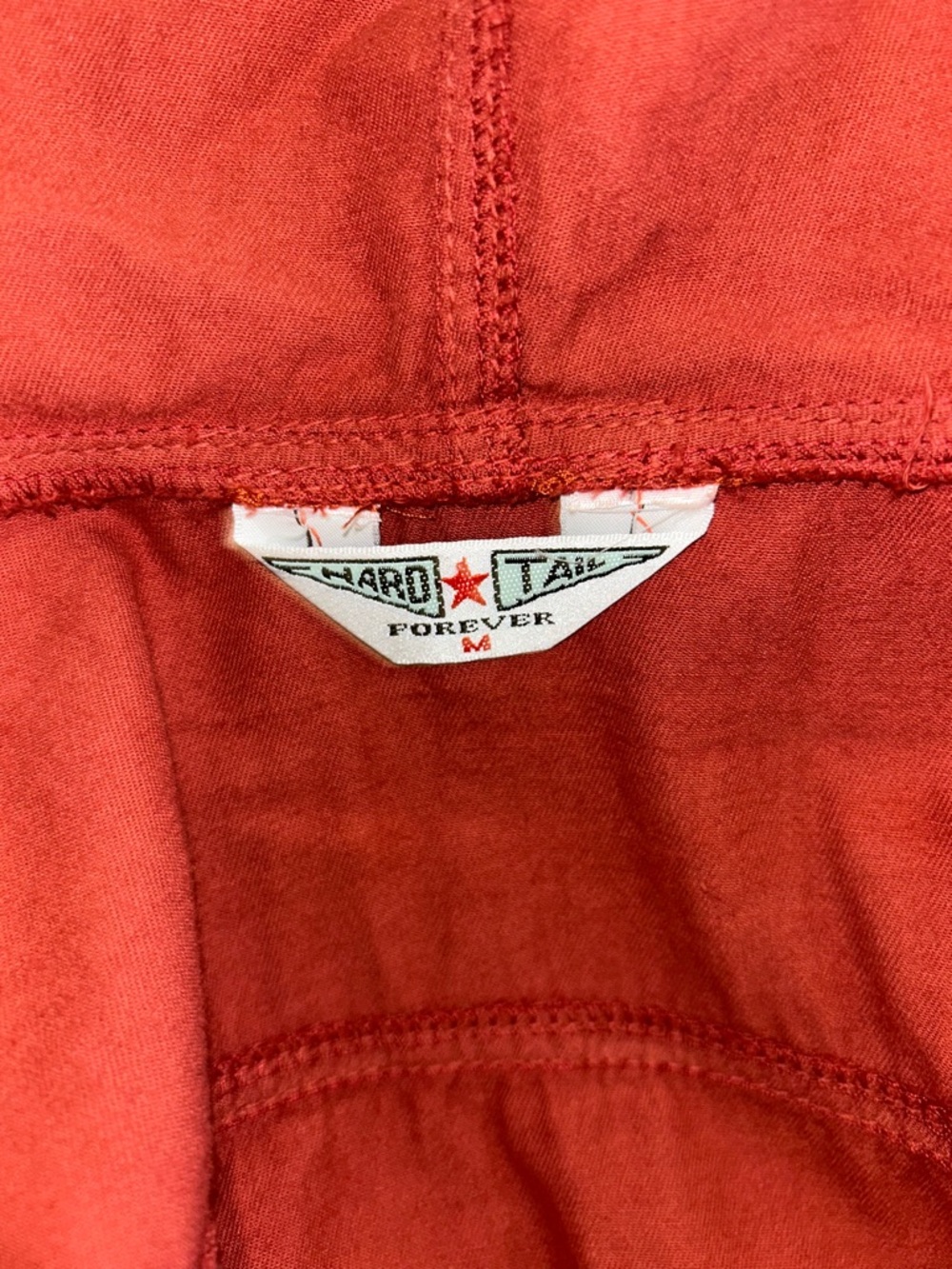 NEW Hard Tail Forever Women's Hooded Button-Front Cropped Jacket Rust Red Sz M - Picture 8 of 8